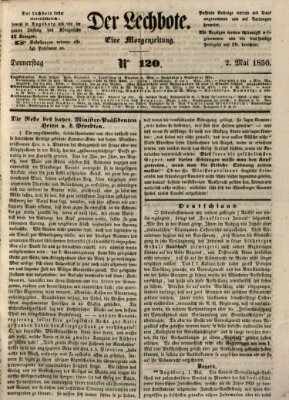 Der Lechbote Donnerstag 2. Mai 1850