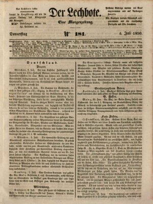 Der Lechbote Donnerstag 4. Juli 1850