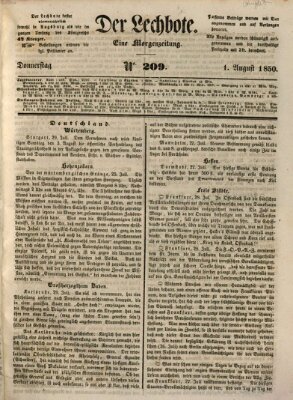 Der Lechbote Donnerstag 1. August 1850