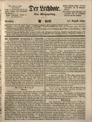 Der Lechbote Samstag 10. August 1850