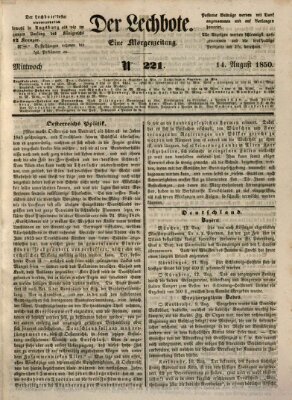 Der Lechbote Mittwoch 14. August 1850