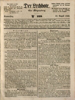 Der Lechbote Donnerstag 22. August 1850