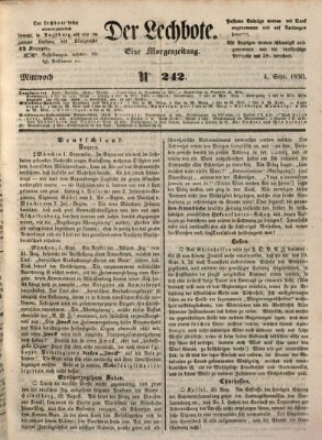 Der Lechbote Mittwoch 4. September 1850