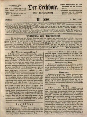 Der Lechbote Freitag 20. September 1850