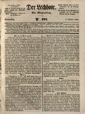 Der Lechbote Donnerstag 3. Oktober 1850