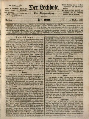 Der Lechbote Freitag 4. Oktober 1850