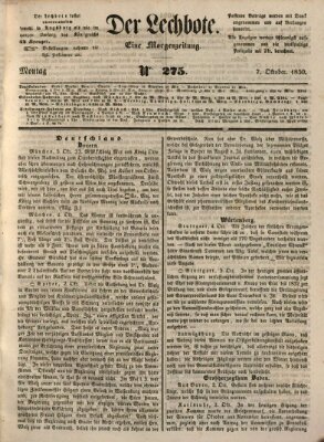 Der Lechbote Montag 7. Oktober 1850