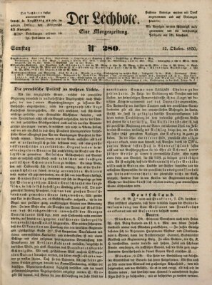 Der Lechbote Samstag 12. Oktober 1850