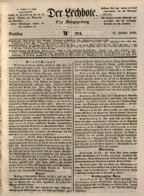 Der Lechbote Samstag 26. Oktober 1850