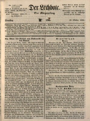 Der Lechbote Dienstag 29. Oktober 1850