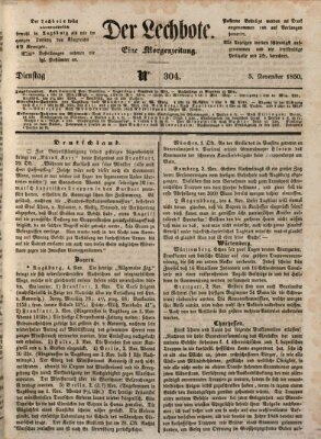 Der Lechbote Dienstag 5. November 1850