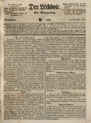 Der Lechbote Donnerstag 21. November 1850