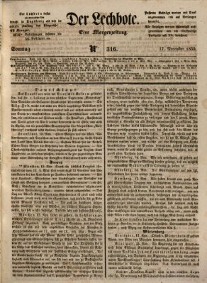 Der Lechbote Sonntag 17. November 1850