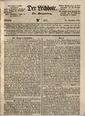 Der Lechbote Montag 18. November 1850