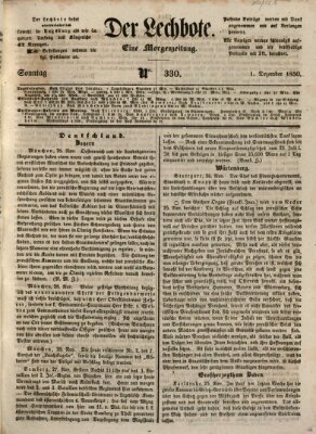 Der Lechbote Sonntag 1. Dezember 1850