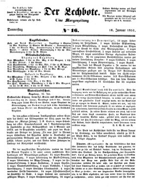 Der Lechbote Donnerstag 16. Januar 1851