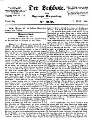 Der Lechbote Donnerstag 17. April 1851