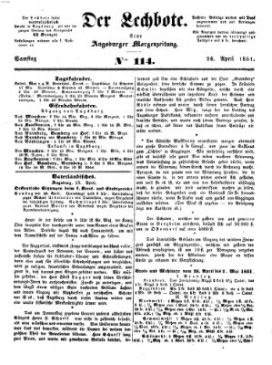 Der Lechbote Samstag 26. April 1851