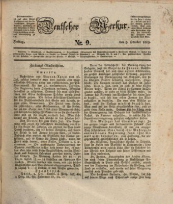 Deutscher Merkur Freitag 9. Oktober 1829