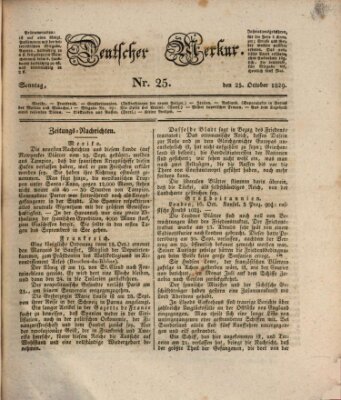 Deutscher Merkur Sonntag 25. Oktober 1829