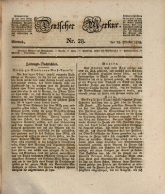 Deutscher Merkur Mittwoch 28. Oktober 1829