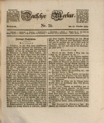 Deutscher Merkur Samstag 31. Oktober 1829