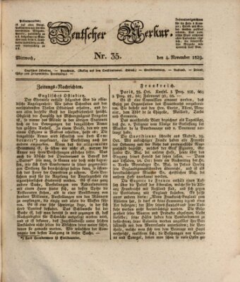 Deutscher Merkur Mittwoch 4. November 1829