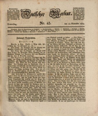 Deutscher Merkur Donnerstag 12. November 1829