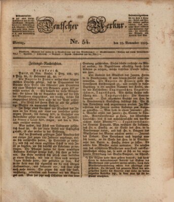 Deutscher Merkur Montag 23. November 1829