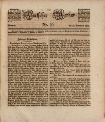 Deutscher Merkur Mittwoch 25. November 1829