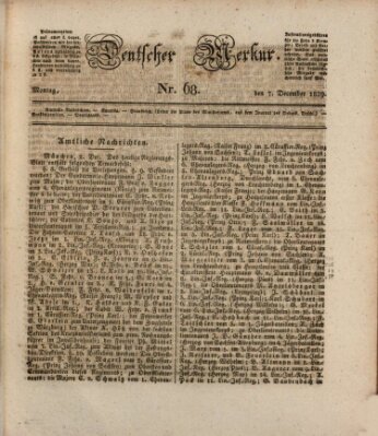 Deutscher Merkur Montag 7. Dezember 1829