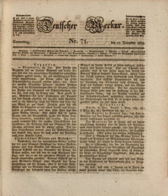 Deutscher Merkur Donnerstag 10. Dezember 1829