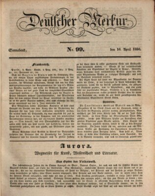 Deutscher Merkur Samstag 10. April 1830