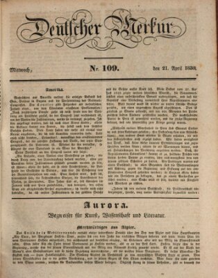 Deutscher Merkur Mittwoch 21. April 1830