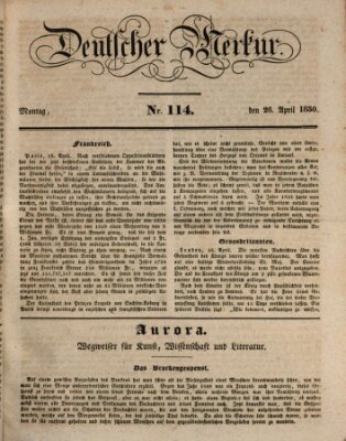 Deutscher Merkur Montag 26. April 1830