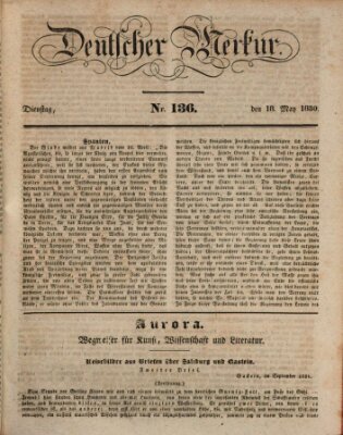 Deutscher Merkur Dienstag 18. Mai 1830