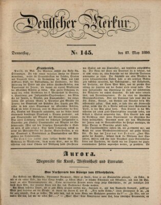 Deutscher Merkur Donnerstag 27. Mai 1830