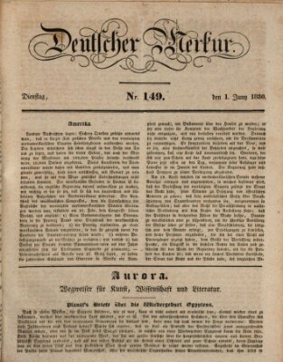 Deutscher Merkur Dienstag 1. Juni 1830