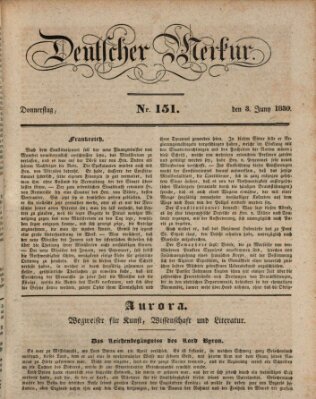 Deutscher Merkur Donnerstag 3. Juni 1830