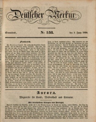 Deutscher Merkur Samstag 5. Juni 1830