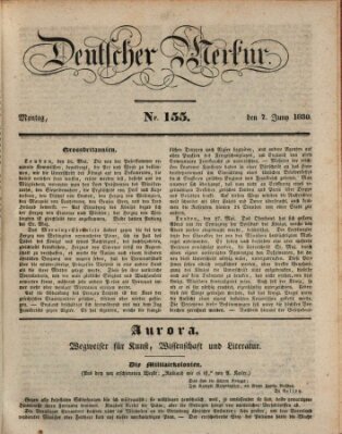 Deutscher Merkur Montag 7. Juni 1830