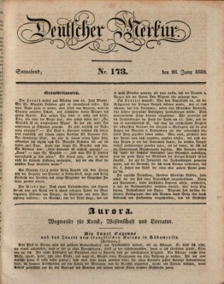 Deutscher Merkur Samstag 26. Juni 1830