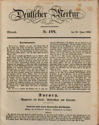 Deutscher Merkur Mittwoch 30. Juni 1830