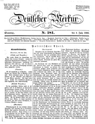 Deutscher Merkur Sonntag 4. Juli 1830