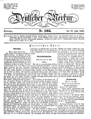 Deutscher Merkur Sonntag 18. Juli 1830