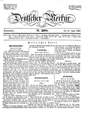 Deutscher Merkur Samstag 31. Juli 1830