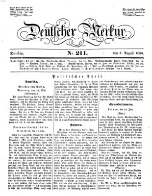 Deutscher Merkur Dienstag 3. August 1830