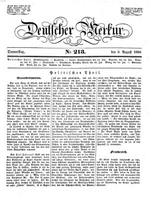 Deutscher Merkur Donnerstag 5. August 1830