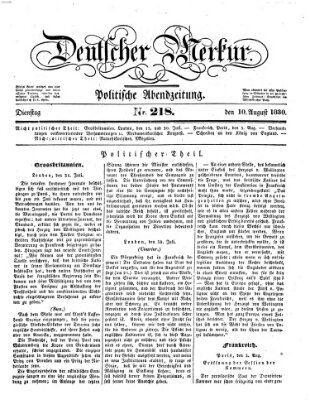 Deutscher Merkur Dienstag 10. August 1830