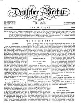 Deutscher Merkur Donnerstag 12. August 1830